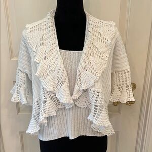 White Shrug Sweater Set